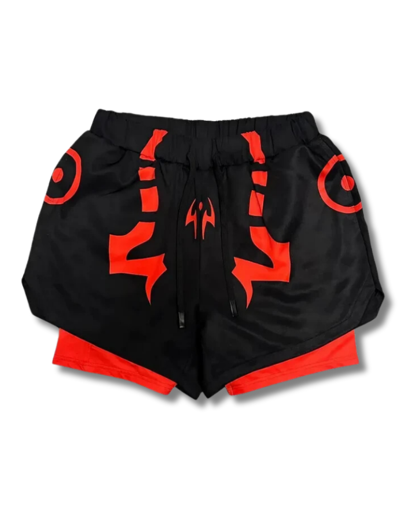 Cursed Seal Split-Layer Shorts